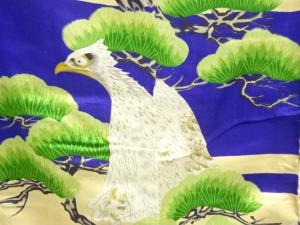 アンティーク　松に鷹模様男物長襦袢